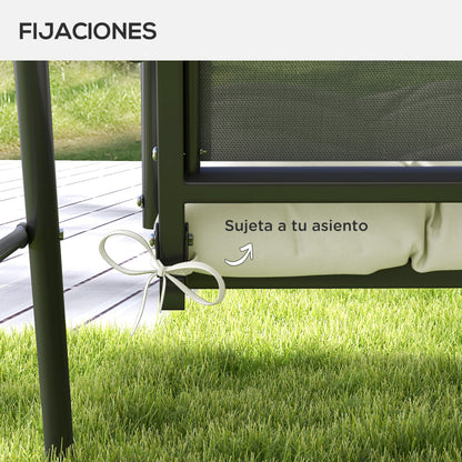 Outsunny Cojín Para Banco 128x48x8 Cm Con 2 Cordones Impermeable Crema_4