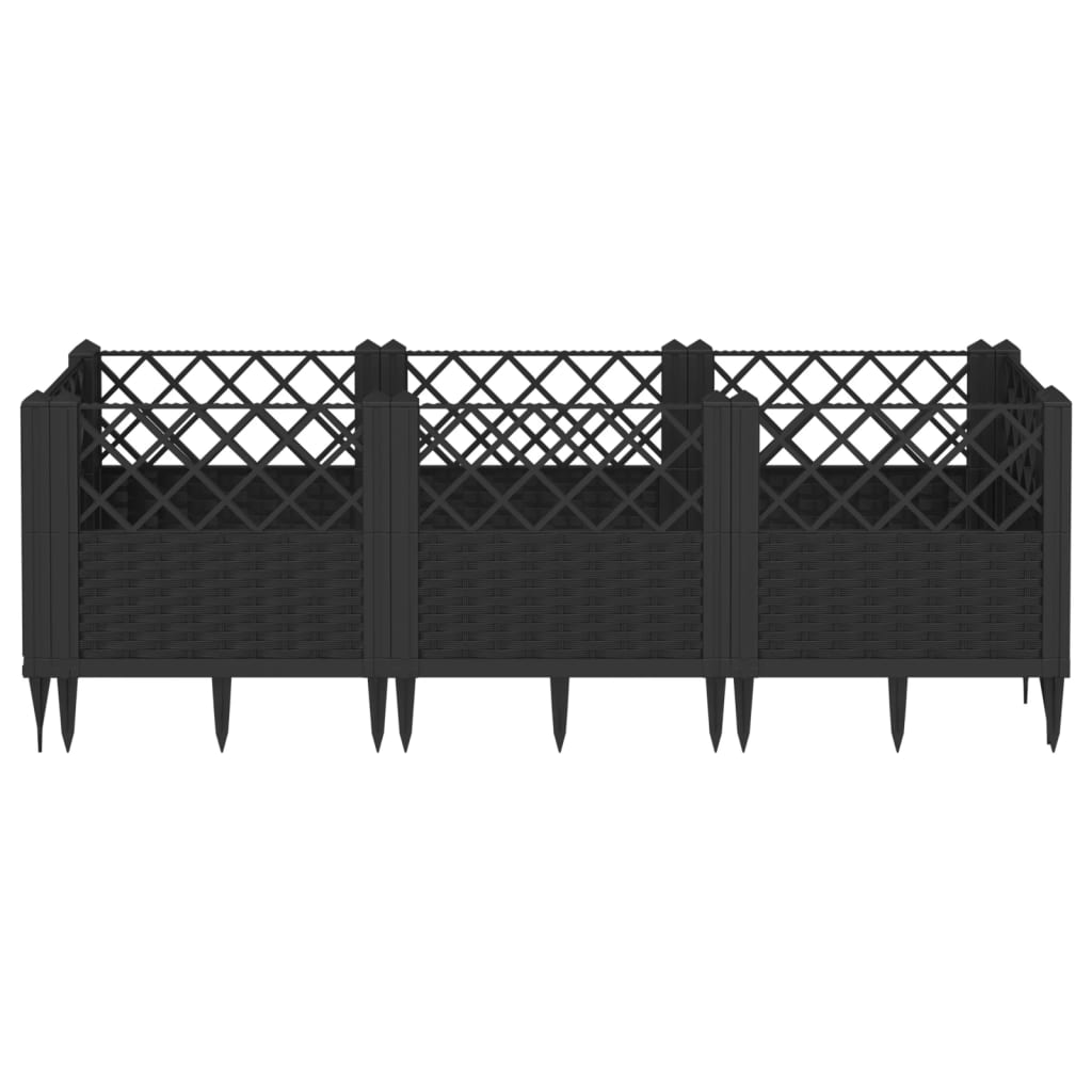 Jardinera Con Clavijas Pp Negro 123,5x43,5x43,5 Cm_2