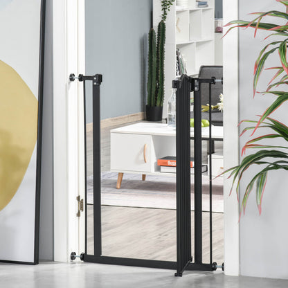 Pawhut Barrera De Seguridad Extensible Con 2 Extensiones 74-80x94 Cm Negro_1