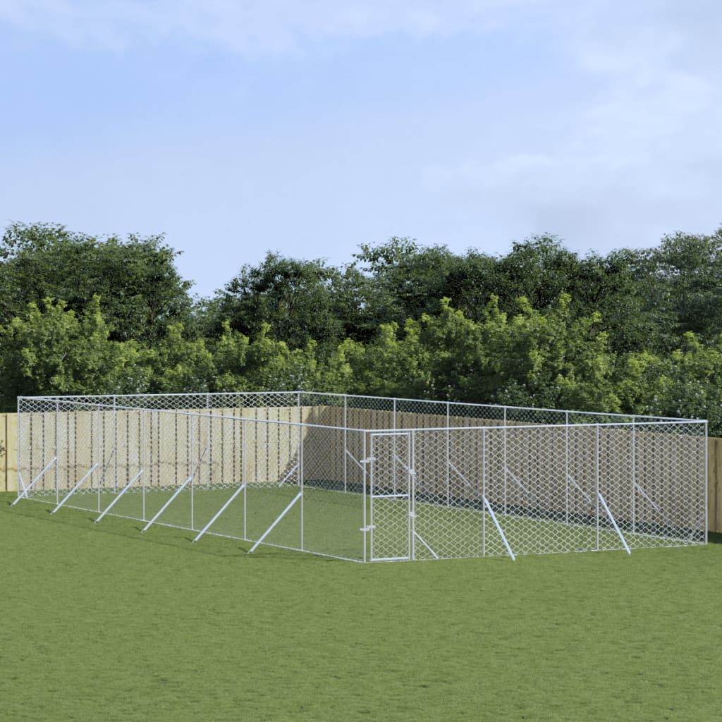 Vidaxl Perrera De Exterior Acero Galvanizado Plateado 6x14x2 M_1