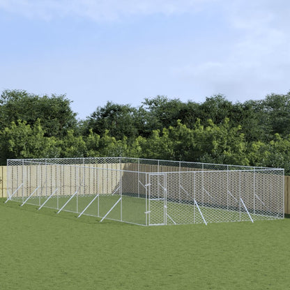 Vidaxl Perrera De Exterior Acero Galvanizado Plateado 6x14x2 M_1