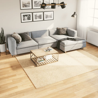 Vidaxl Alfombra De Pelo Corto Suave Lavable Huarte Crema 240x240 Cm_1