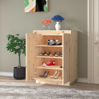 Armario Zapatero De Madera Maciza De Pino 60x35x80 Cm / Vetonek_3