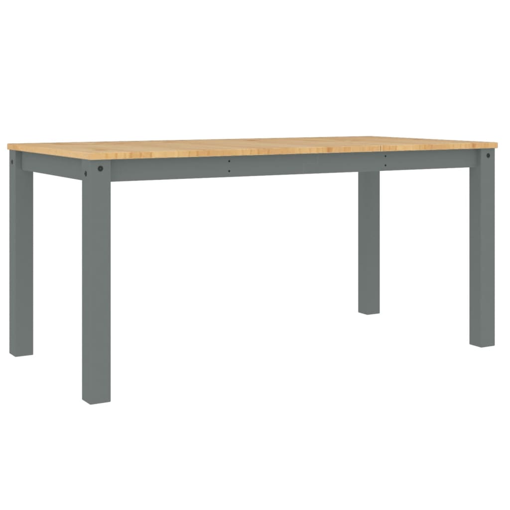 Mesa De Comedor Panama Madera Maciza De Pino Gris 160x80x75 Cm_4