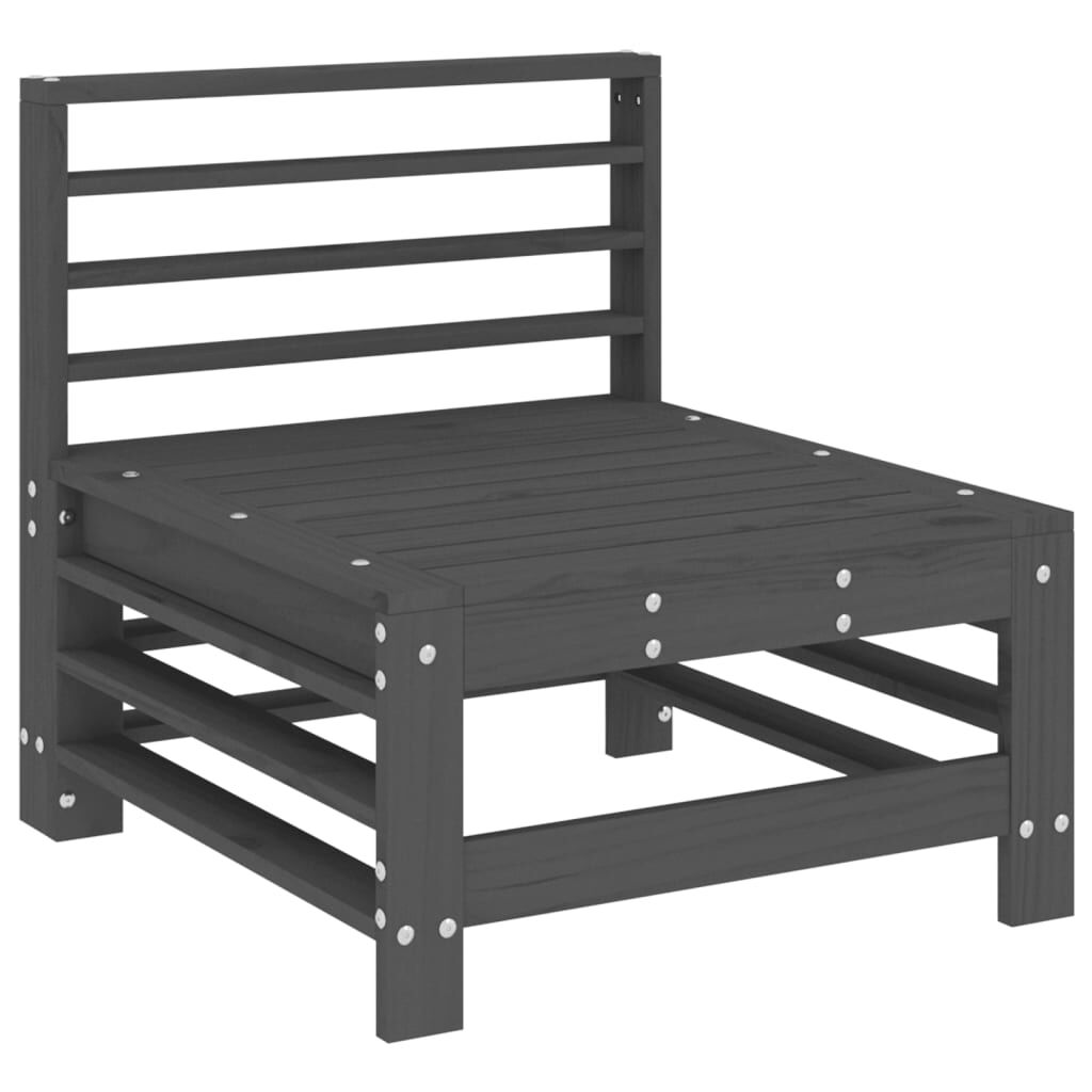 Vidaxl Juego De Muebles De Jardín 7 Piezas Madera Maciza De Pino Gris_3