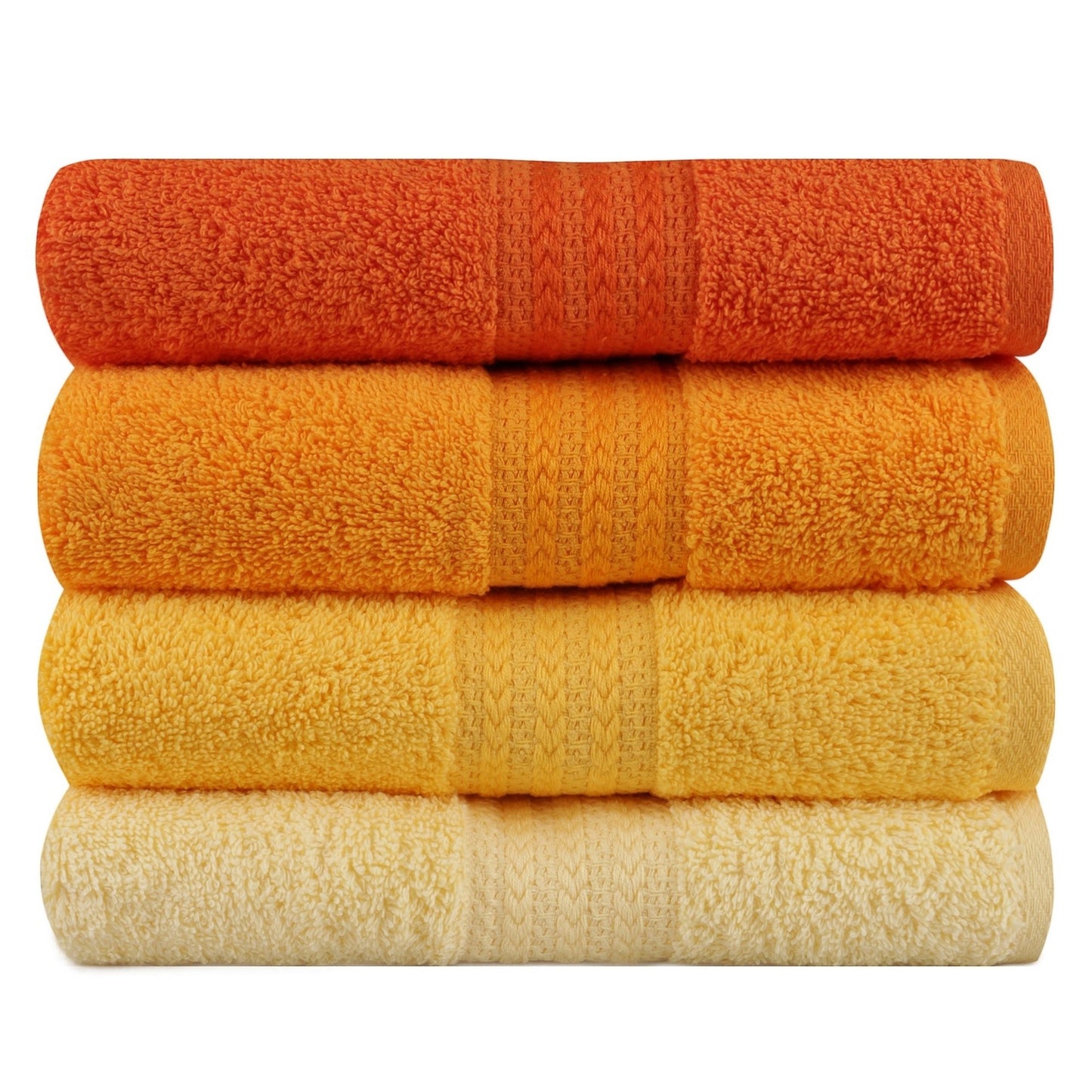 Juego De Toallas De Mano (4 Piezas) Amarillo Claro, Amarillo, Naranja Pálida Y Naranja_1