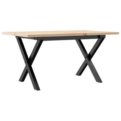 Mesa De Centro Marco X Madera Maciza Pino Y Acero 80x50x40 Cm_4