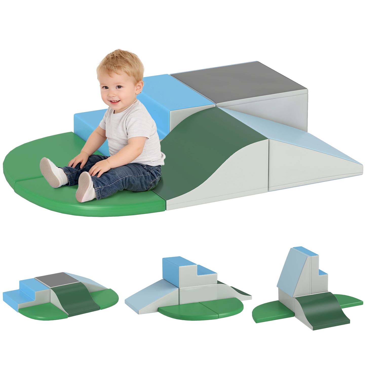 Homcom Juego De 6 Bloques De Espuma Para Niños De 12-36 Meses 150x100x24 Cm_0