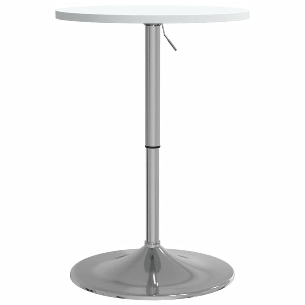 Mesa Alta De Bar Madera Ingeniería Y Acero Blanca 50x50x90 Cm_0