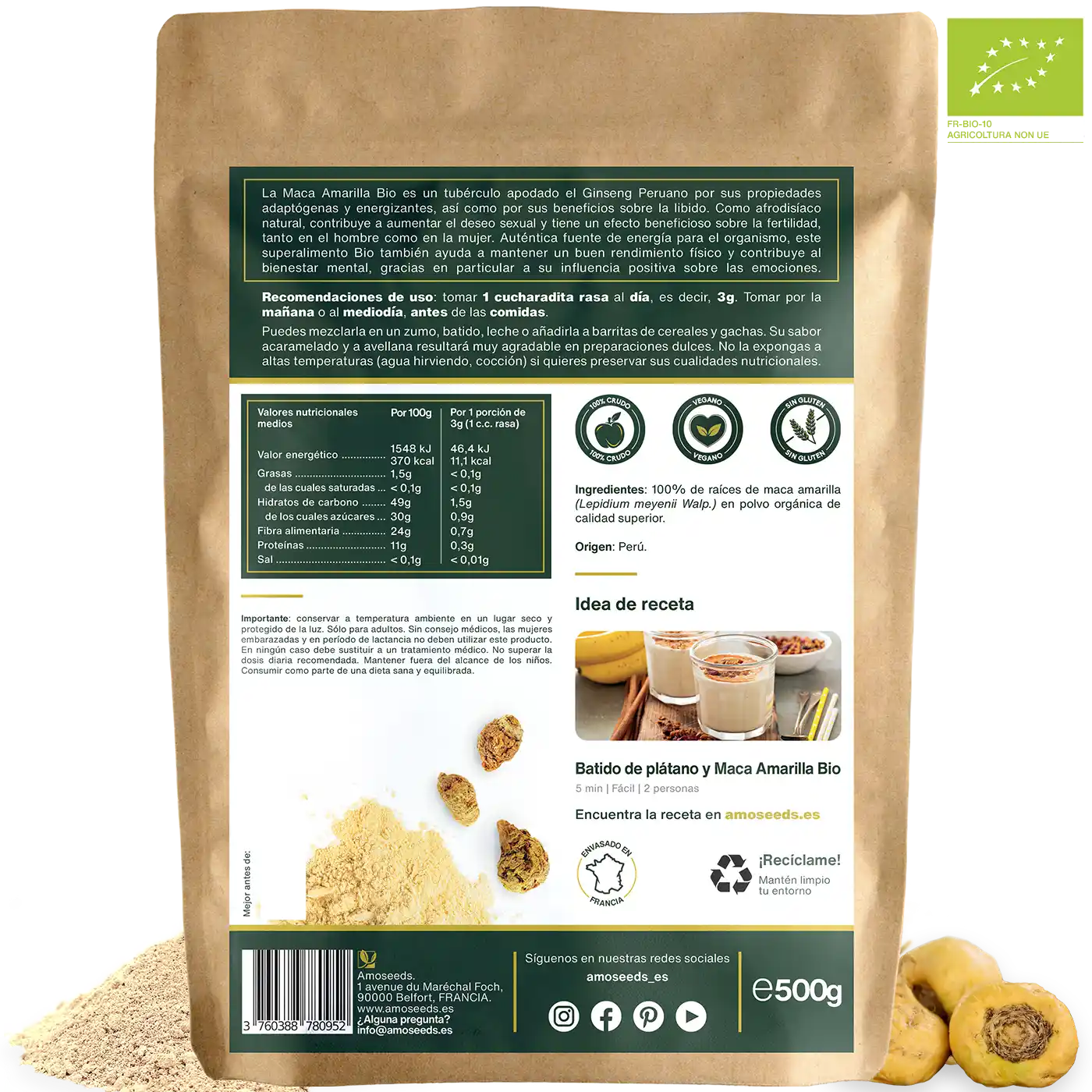 Maca Amarilla En Polvo Bio 500g_4