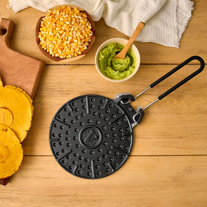 Victoria Parrilla Tostadora Arepas Hierro Fundido Esmaltado 20cm Libre De Pfoa Inducción, Gas, Barbacoa, 39.837, Negro_2