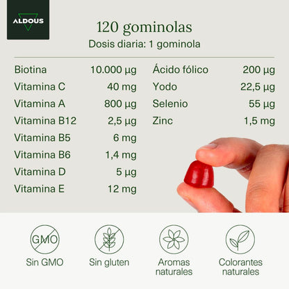 Gominolas de Biotina Aldous 120 gummies