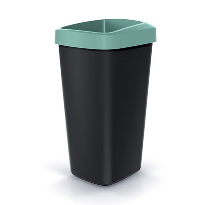 Cubo De Reciclaje 25l Keden En Plástico Con Práctica Tapa Abierta Color Verde._0