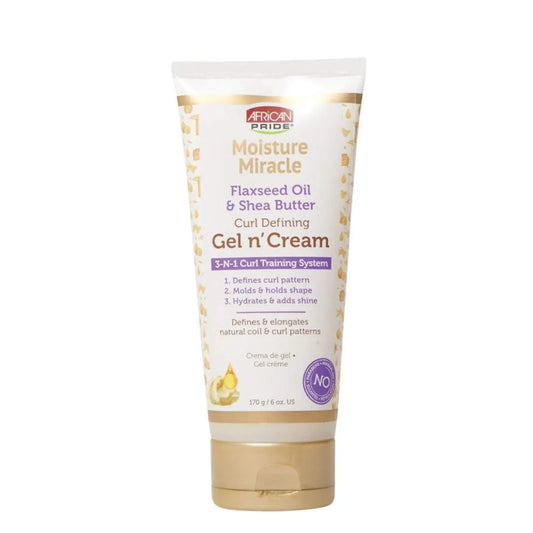 Gel Definidor De Rizos African Pride Moisture Miracle Con Aceite De Linaza Y Manteca De Karité 170g_0