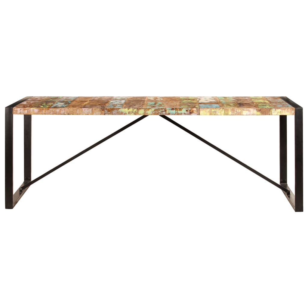 Mesa De Comedor De Madera Maciza Reciclada 220x100x75 Cm_0
