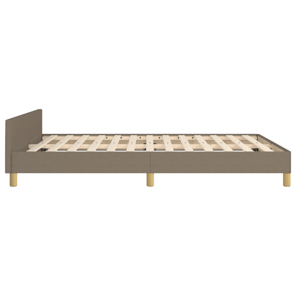 Estructura De Cama Con Cabecero De Tela Gris Taupe 140x200 Cm / Vetonek_0