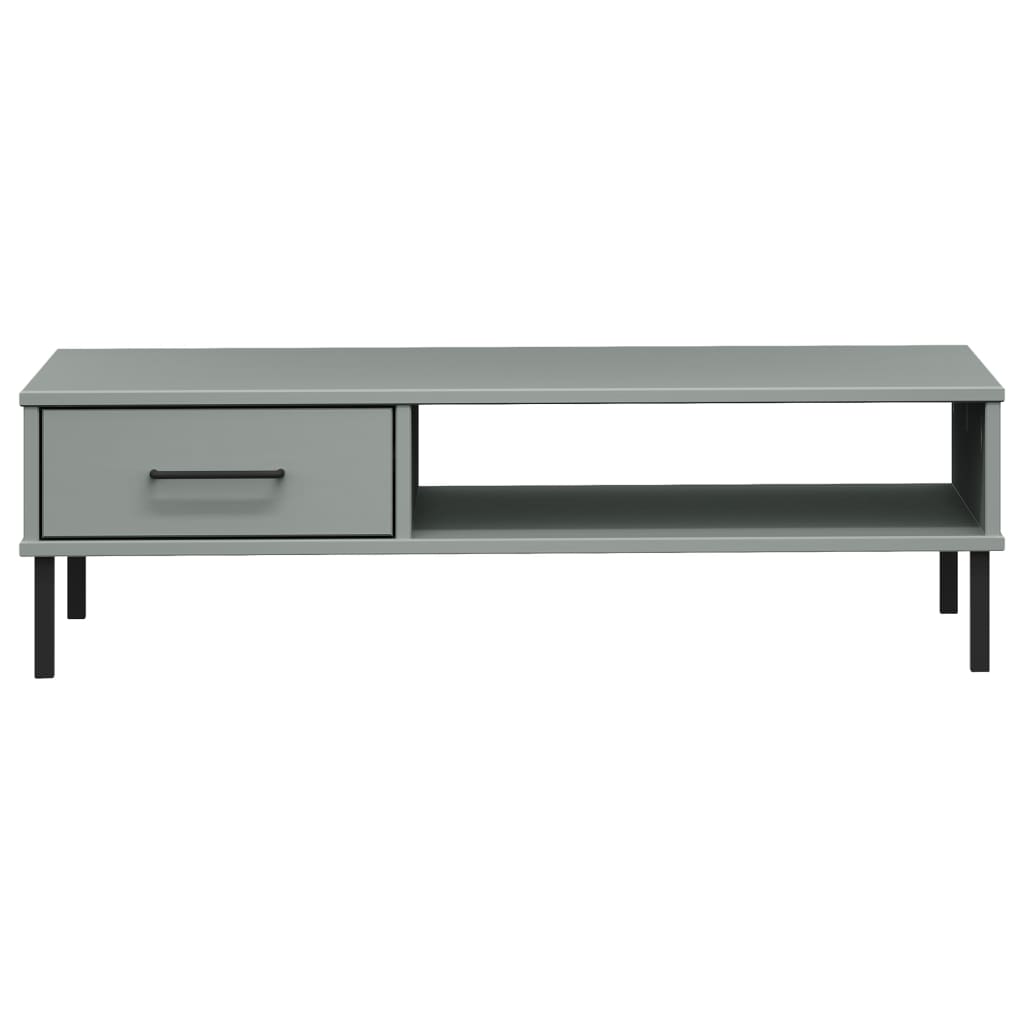 Mesa De Centro Con Patas De Metal Oslo Madera Maciza Pino Gris_2