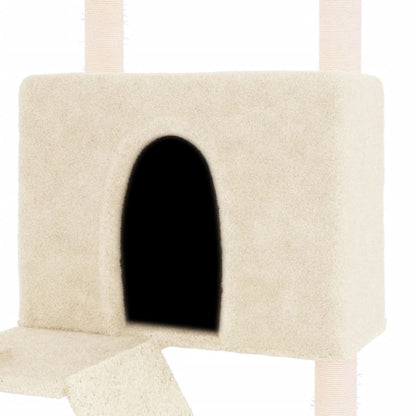Vidaxl Rascador Para Gatos Con Postes De Sisal Color Crema 143 Cm_5