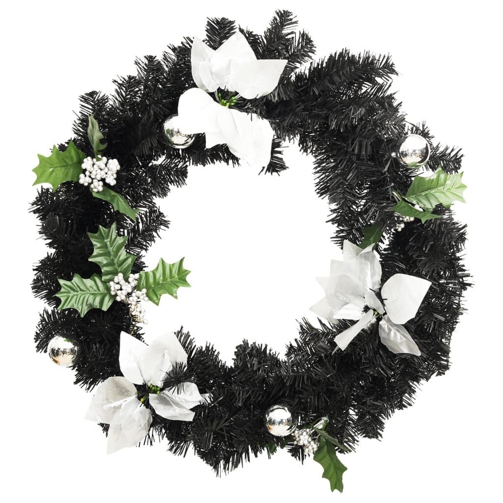 Vidaxl Corona De Navidad Con Luces Led Verde 60 Cm Pvc_1