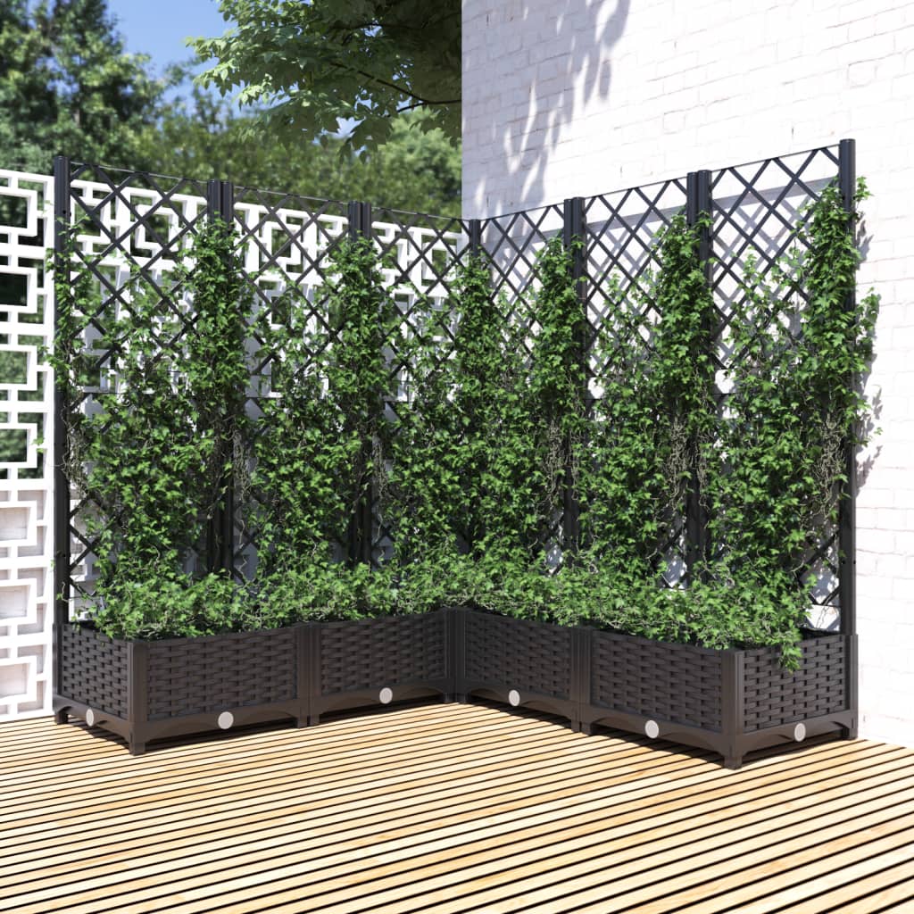 Jardinera Con Enrejado Pp Negro 120x120x121,5 Cm_1