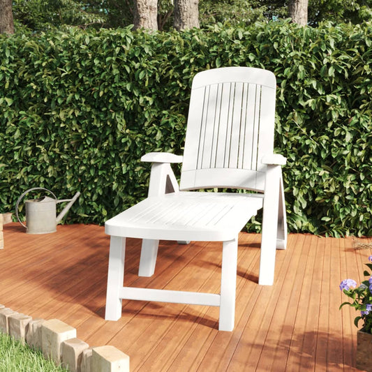 Tumbona Plegable Polipropileno Blanca_0