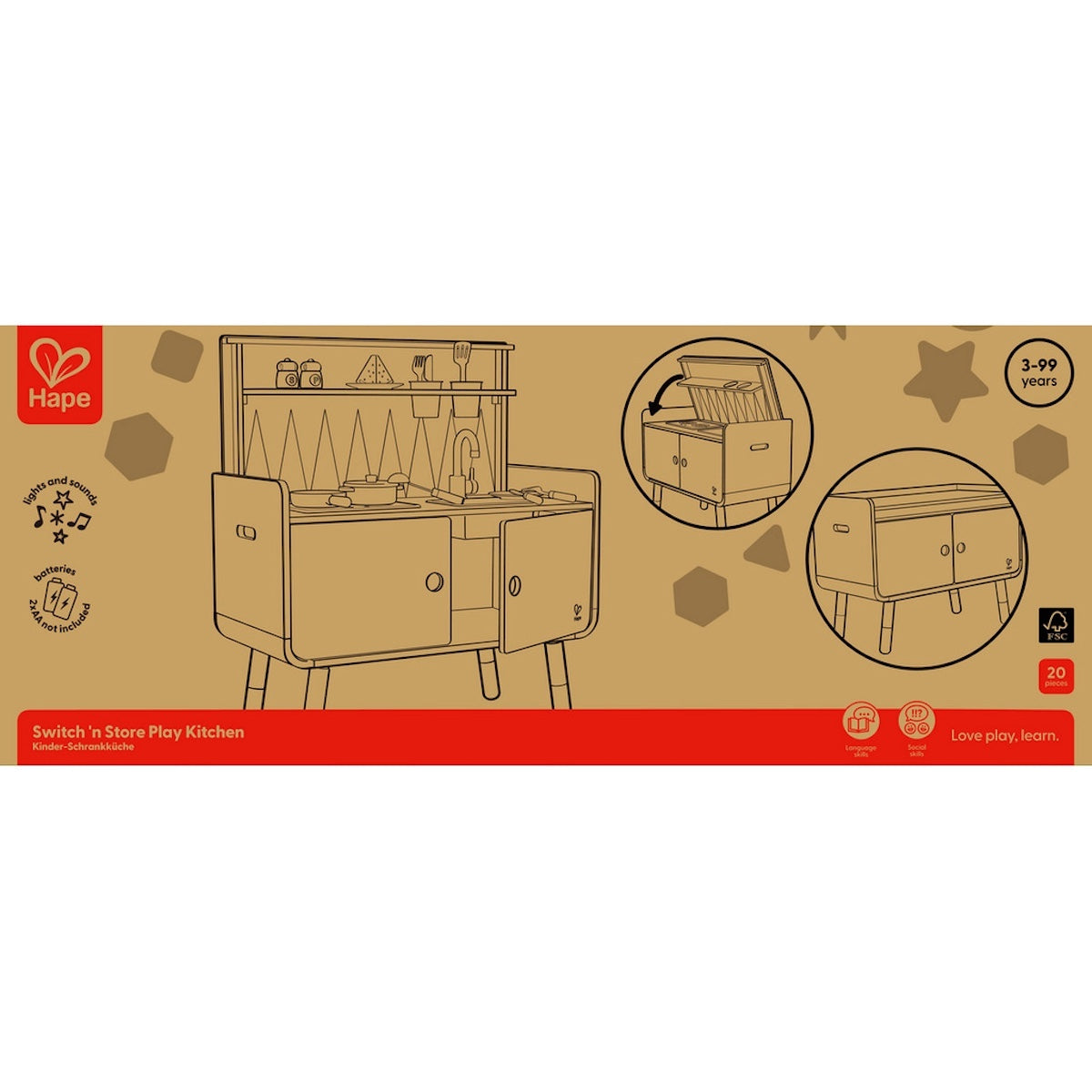Cocina Juguete-almacenamiento 2en1 Hape_2