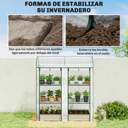 Outsunny Invernadero Pequeño Con 3 Estantes De Acero Y 2 Puertas Enrollables_5
