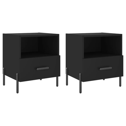 Mesitas De Noche 2 Uds Madera Ingeniería Negro 40x35x47,5 Cm_0