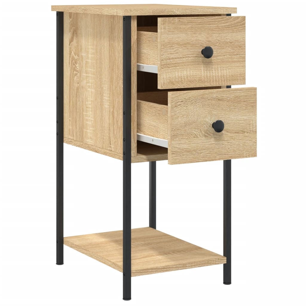 Mesitas Noche 2 Uds Madera Ingeniería Roble Sonoma 32x42x70 Cm_4