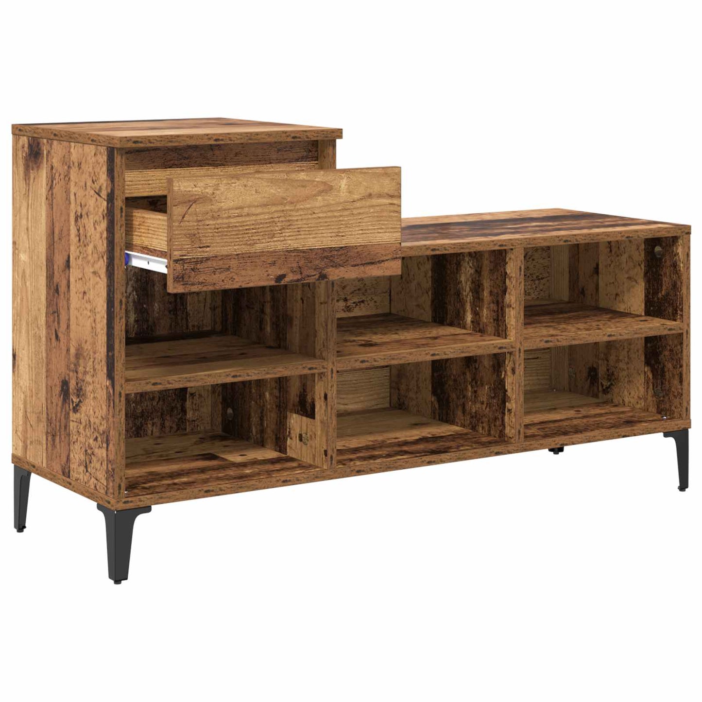 Armario Para Zapatos Con Cajón Madera Vieja 102 X 36 X 60 Cm_4