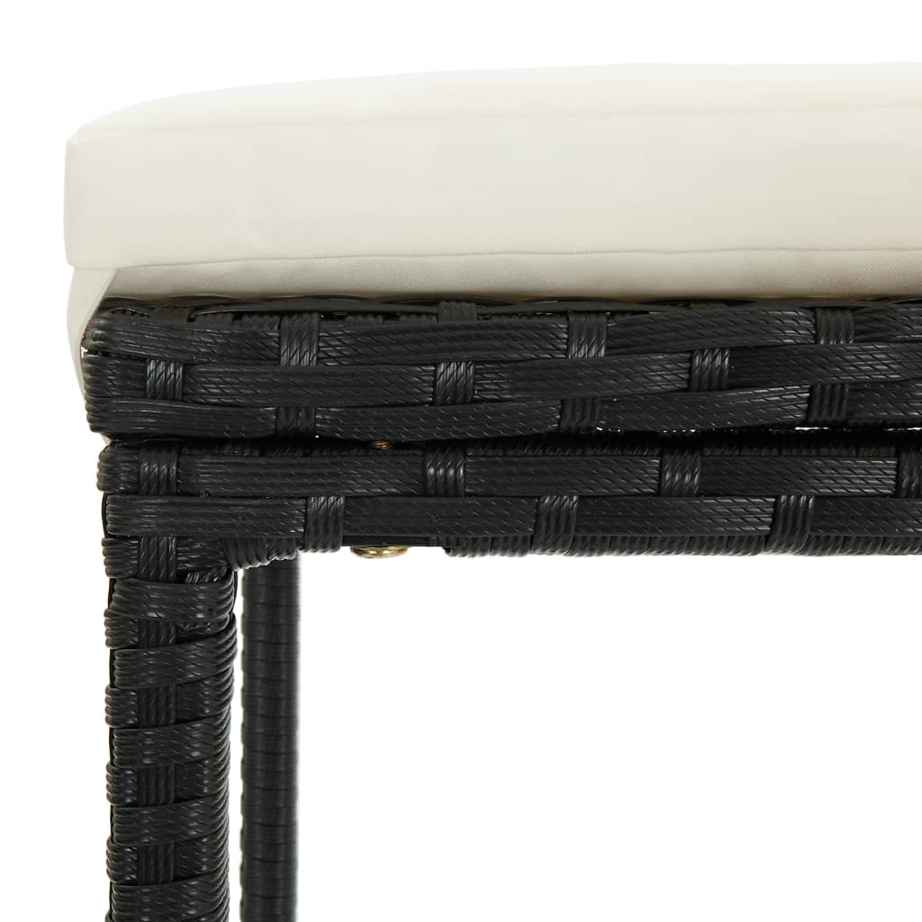 Taburetes De Cocina Con Cojines 2 Uds Ratán Sintético Negro_4