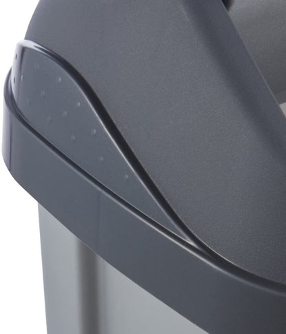 Cubo De Basura Con Tapa Basculante, 10 L, Swantje, Plateado_2