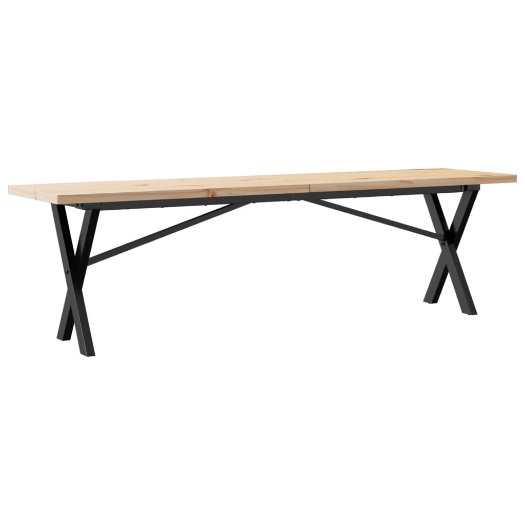 Mesa De Centro Marco X Madera Maciza Pino Y Acero 160x40x45,5cm_0