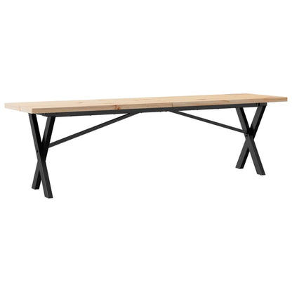 Mesa De Centro Marco X Madera Maciza Pino Y Acero 160x40x45,5cm_0