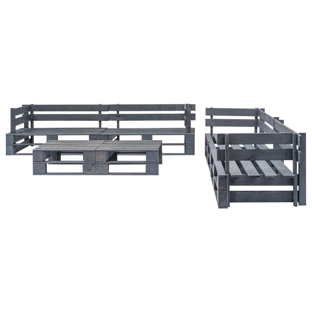 Vidaxl Set De Muebles De Palets Para Jardín 6 Piezas Madera Gris_1