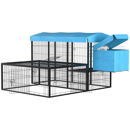Pawhut Gallinero Para Exterior Para Gallinas Acero Con Toldo Corral Independiente_0