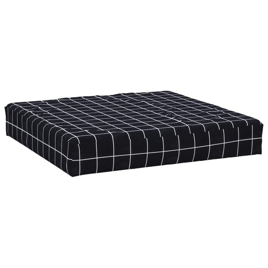 Vidaxl Cojín Para Palés Tela Oxford A Cuadros Negro 60x60x8 Cm_0
