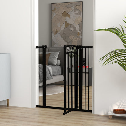 Pawhut Barrera Para Perros Con Ancho Ajustable 76-104 Cm 2 Extensiones Negro_4