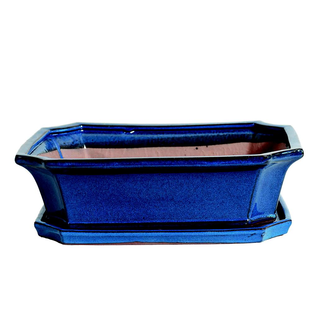 Tiesto Rectangular Azul Con Plato 29x23x10cm_0