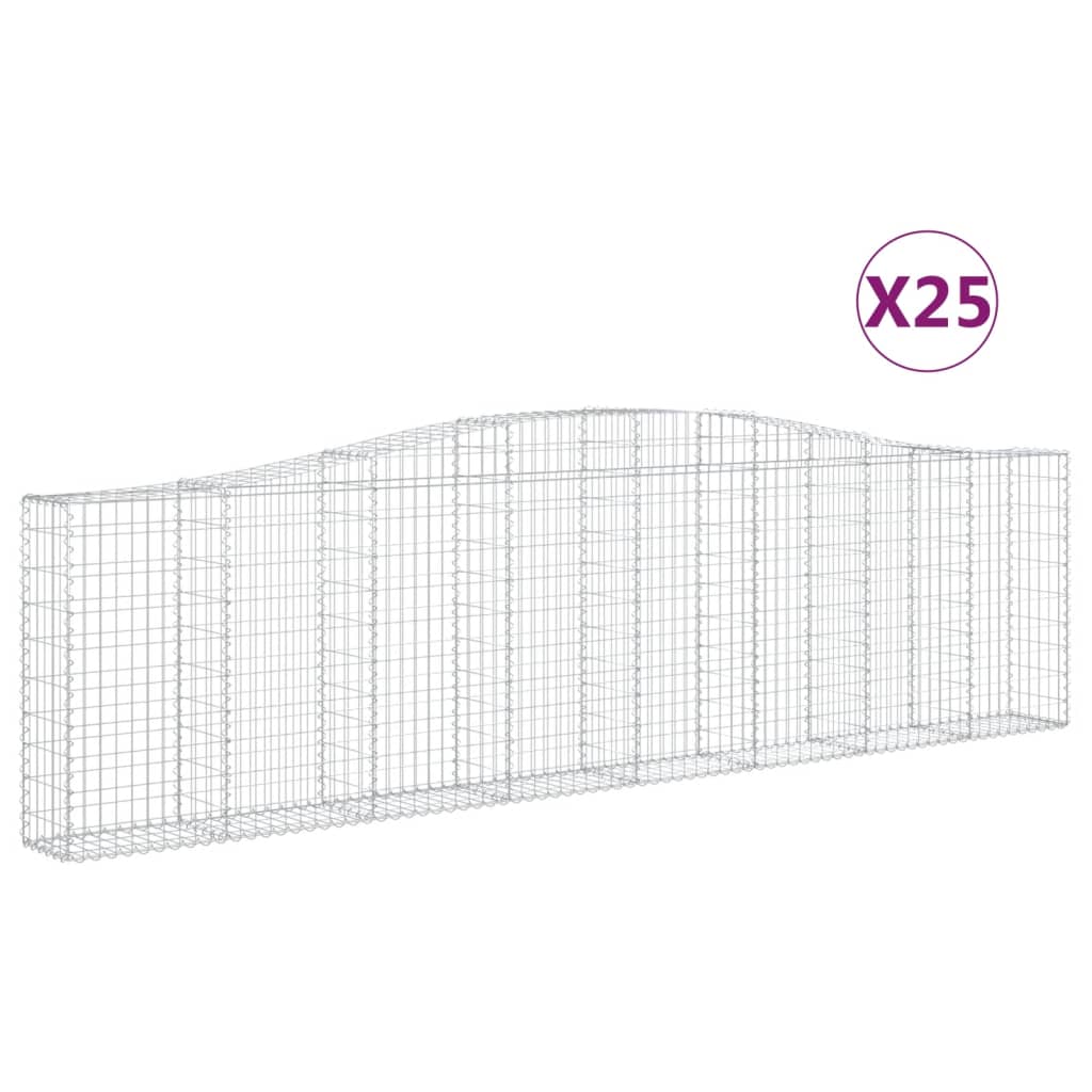 Cestas De Gaviones 25 Uds Forma De Arco Hierro 400x30x100/120cm_0