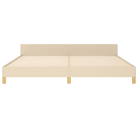 Estructura De Cama Con Cabecero De Tela Color Crema 200x200 Cm / Vetonek_0