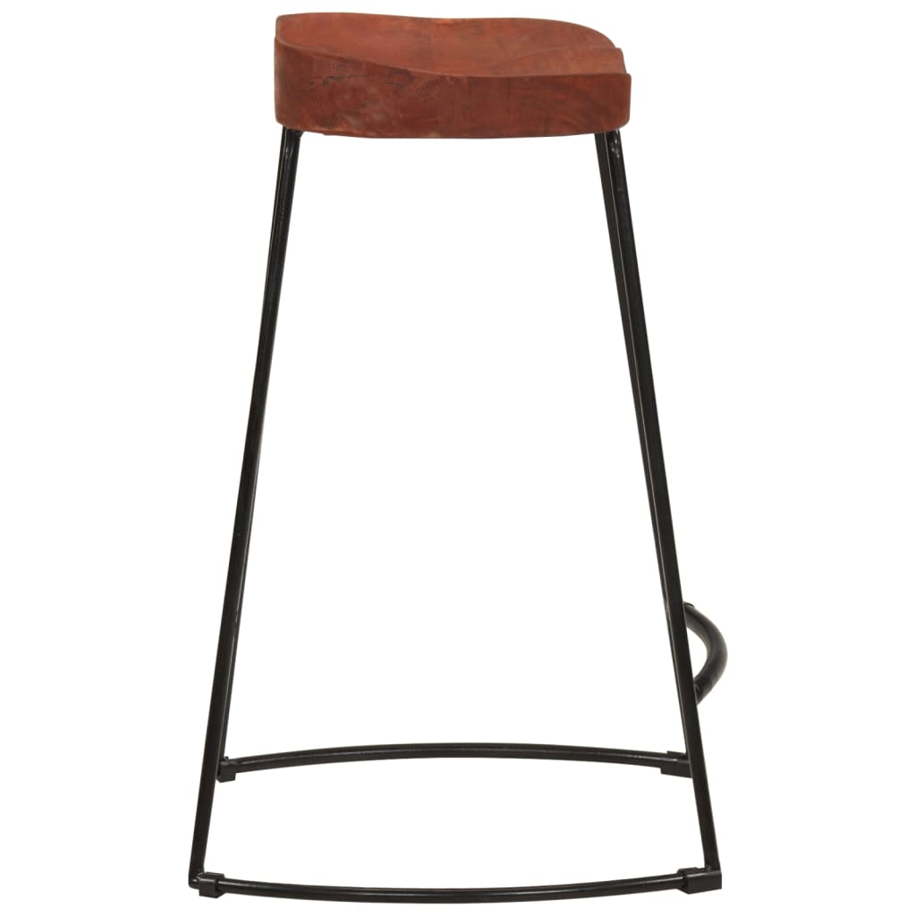 Taburetes De Bar Gavin 2 Uds Madera Mango Maciza 45x40x63 Cm_3