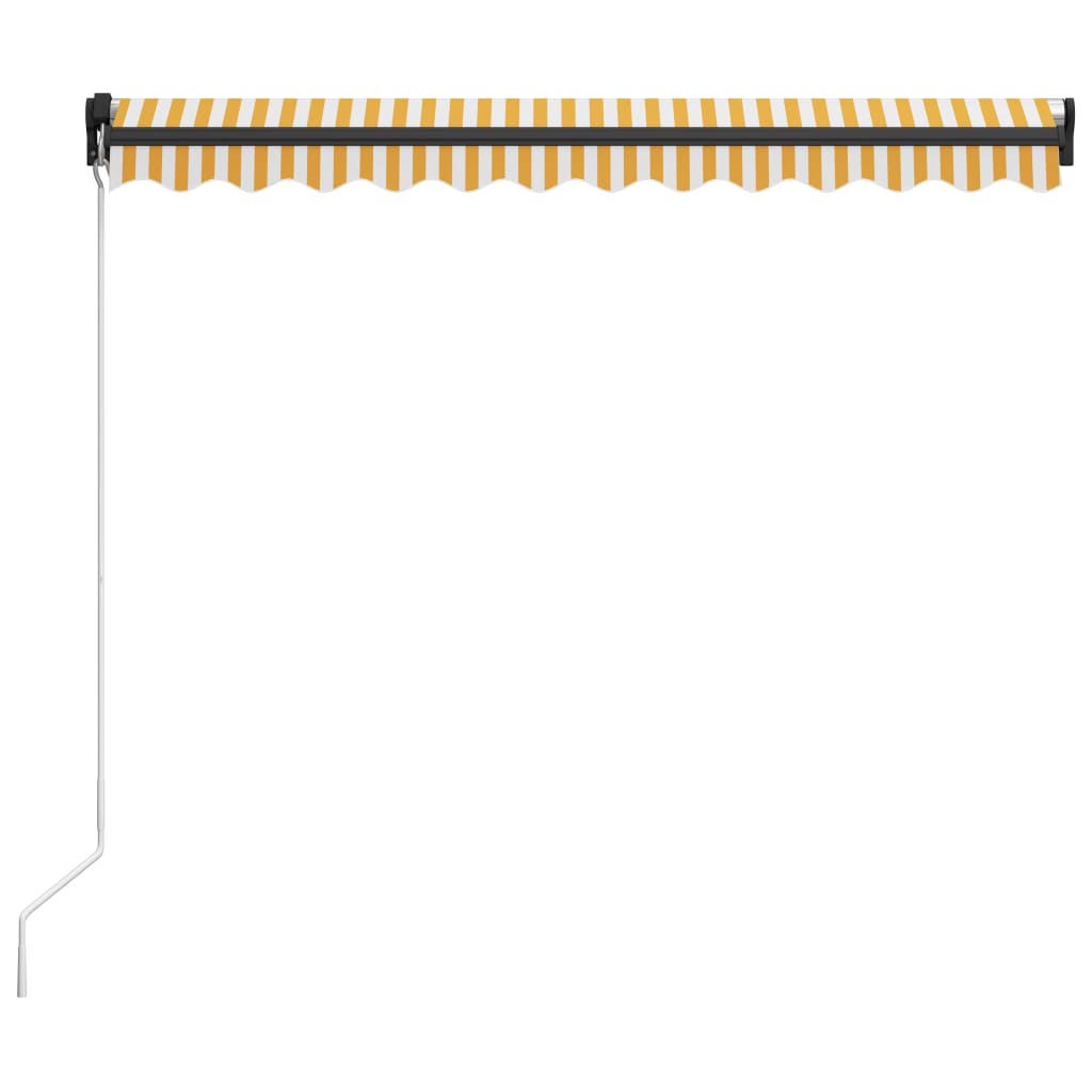 Toldo Manual Retráctil Amarillo Y Blanco 300x250 Cm_3