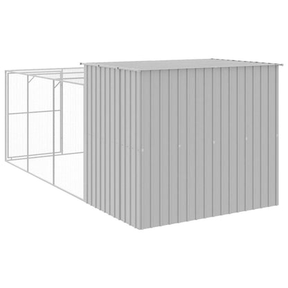 Vidaxl Caseta Perros Corral Acero Galvanizado Gris Claro 214x457x181cm_4