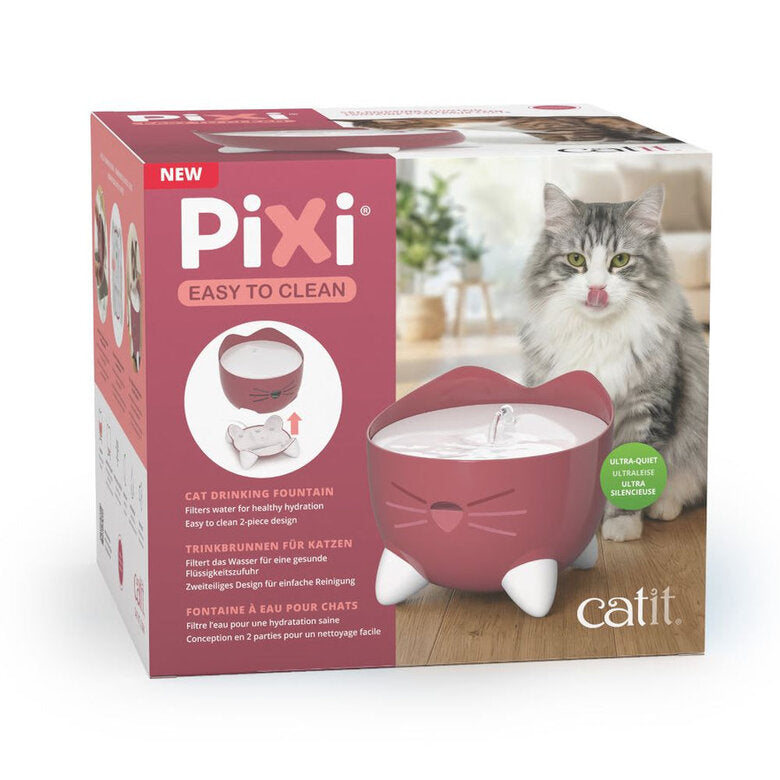 Fuente Bebedero para Gatos Easy to Clean Burdeos Catit PIXI 2,25 L