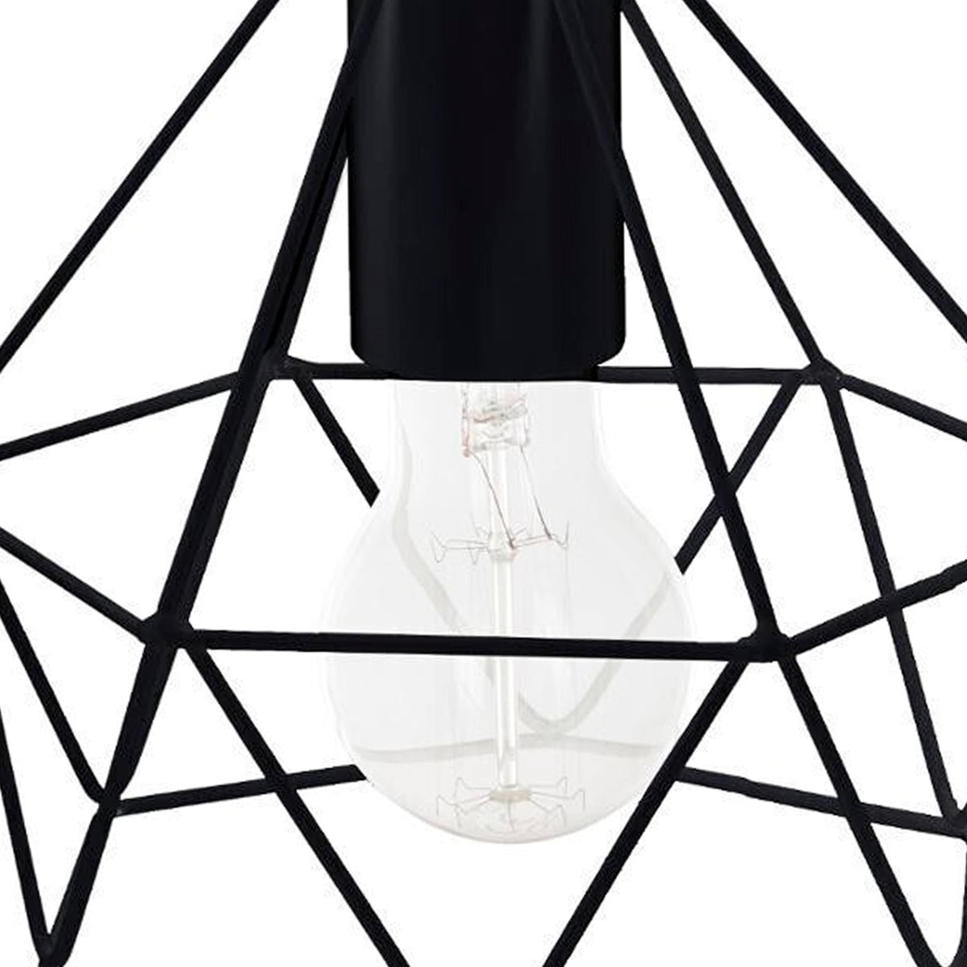 Wellhome Lámpara Suspensión Metálico Negro Ø19x22cm_4