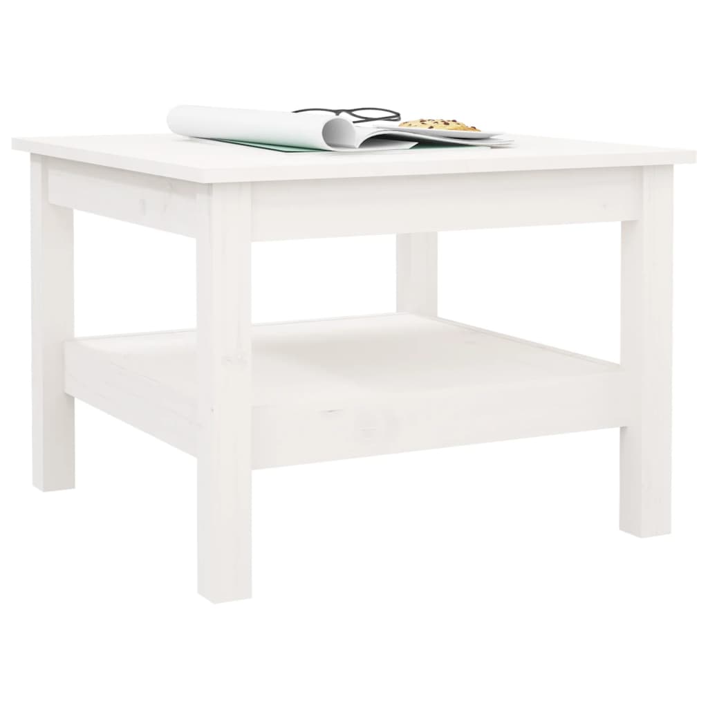 Mesa De Centro De Madera Maciza De Pino Blanco 55x55x40 Cm_3