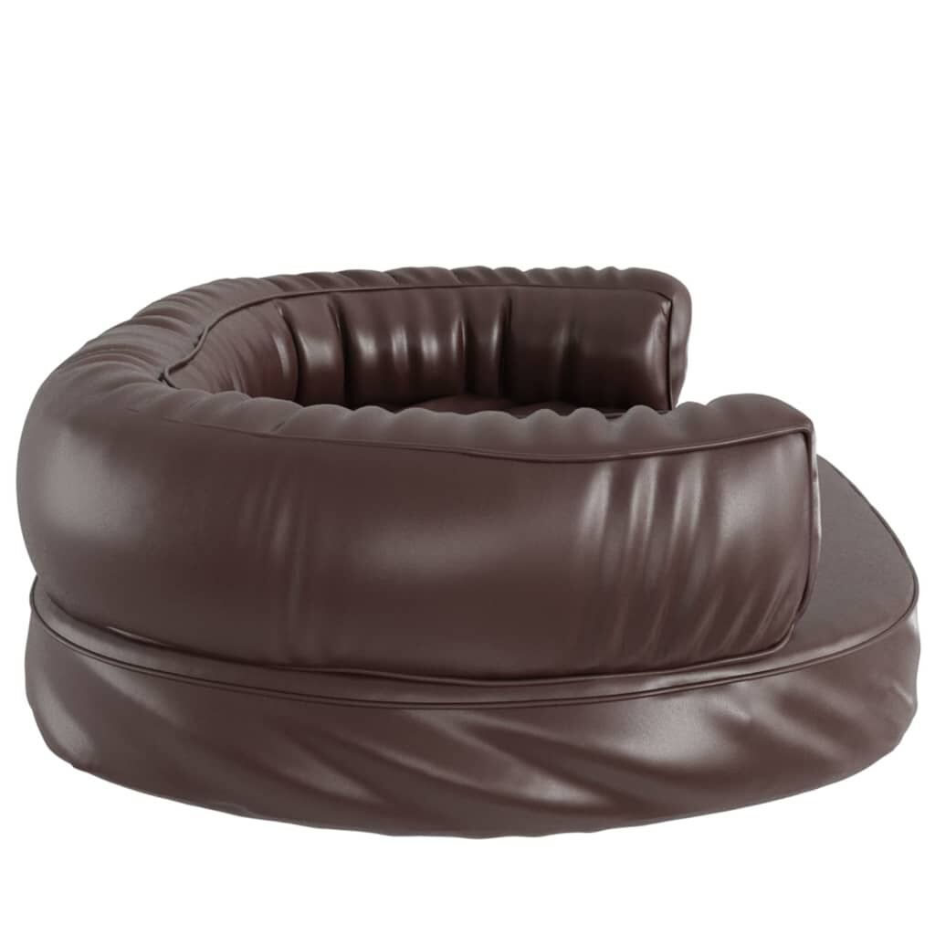 Vidaxl Cama Para Perros De Espuma Cuero Sintético Marrón 88x65 Cm_4