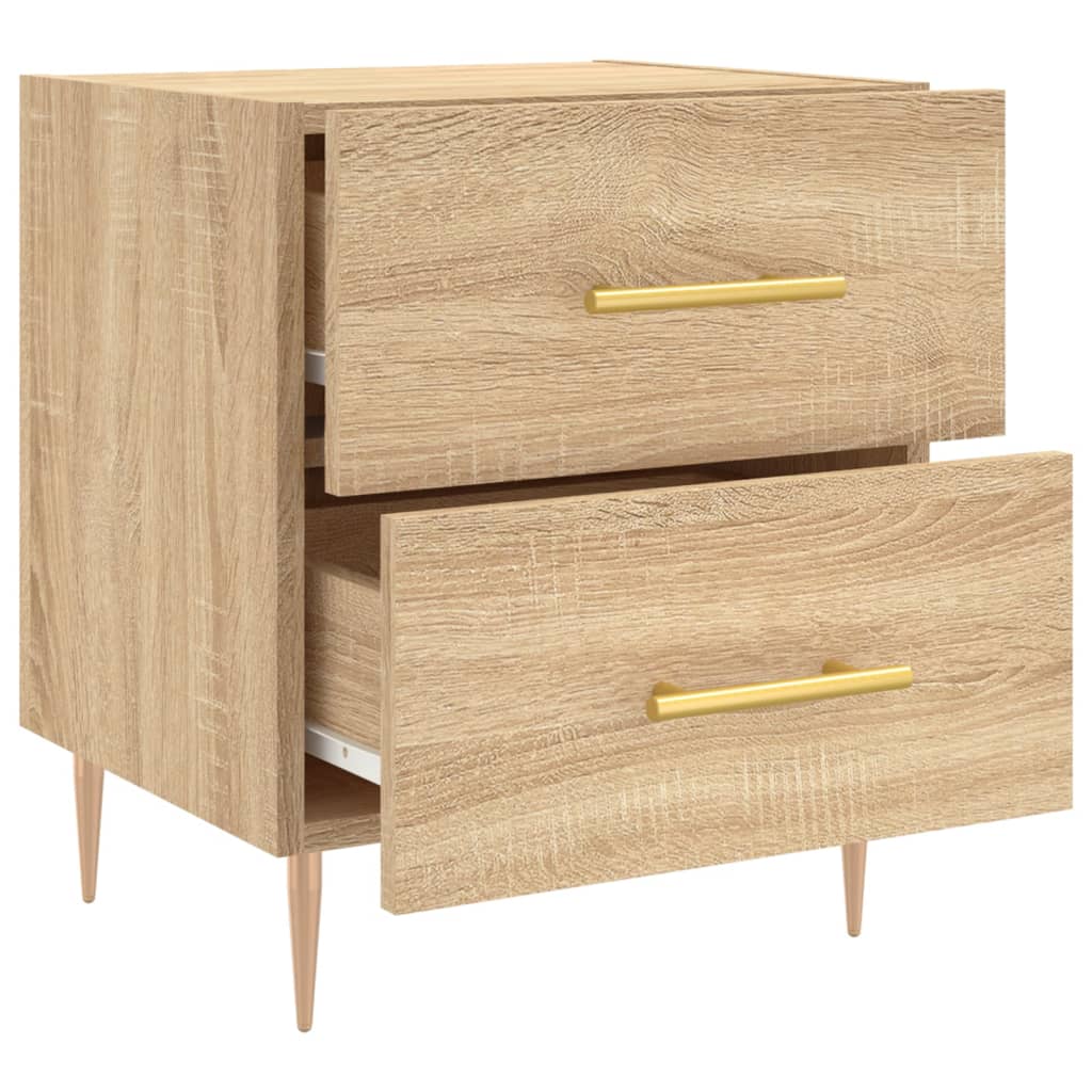 Mesita De Noche Madera De Ingeniería Roble Sonoma 40x35x47,5 Cm_3