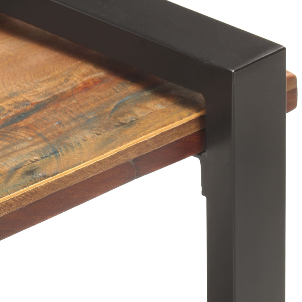 Mesita De Noche De Madera Maciza Reciclada 50x40x40 Cm_2